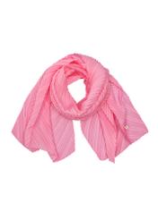 Pink women's scarf with crinkle SZADT-0157-33(W24)-01