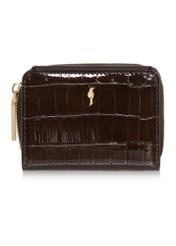 Women's small brown croco wallet POREC-0352-90(Z24)-01