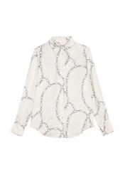 White women's shirt with print KOSDT-0172-0P(Z26) - front product view, on a white background.