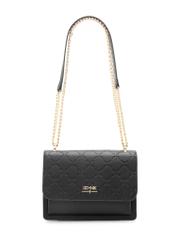 Black women's handbag with monogram TOREC-1155-99(W26), front product view on white background.
