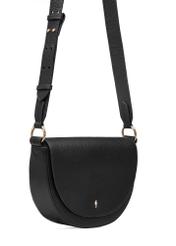 Black leather women's handbag TORES-0895D-99(Z25), diagonal view of the product on a white background.