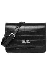 Black croco women's handbag TOREC-1288-9G(Z26), product view from the front on a white background.