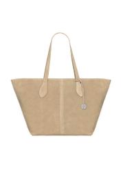 Women's shopper bag in cool beige color TORES-1407-1K(Z26) - front view of the product, on a white background.