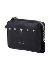 Black small women's wallet POREC-0445-99(Z26) - diagonal product view, on a white background.