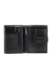 Leather black men's wallet with clasp PORMS-0647-99(W25)
