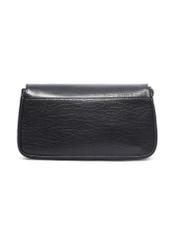 Classic black leather women's handbag TORES-1371-99(Z26), product view from the back on a white background.