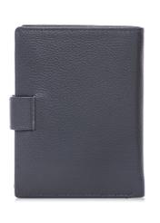 Men's leather wallet in navy blue PORMS-0695-7E(W26), product view from the back on a white background.