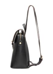 Women's backpack in black TOREC-1198-99(W26) - side view of the product, on a white background.