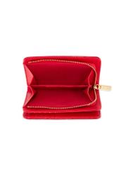 Red croco women's wallet POREC-0353A-42(Z25) - product view of the open product from above on a white background.