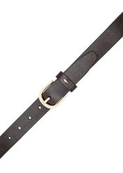 Brown leather women's belt PASDS-0333-1P(Z26) - product view from above, on white background.
