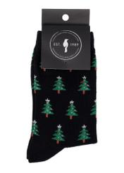 Black women's Christmas socks SKADT-0081-9P(Z26), front view of the product on a white background.