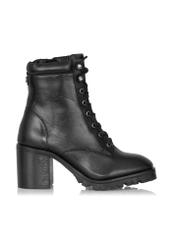 Women's black leather boots BUTYD-1030-99(Z23)-01