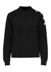 Black loose women's sweater SWEDT-0222-99(Z24)-01