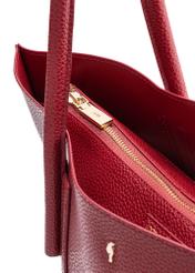 Red women's shopper bag TOREC-0938B-41(Z25), close-up of product detail, view on white background.