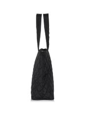 Black nylon women's bag TOREN-0224A-99(Z25), side product view on white background.