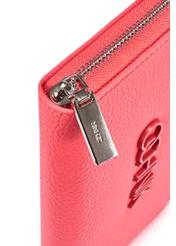 Large coral women's wallet with logo POREC-0377A-18(W25), close-up of product detail on white background.