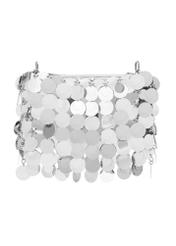 Silver women's handbag with sequins TOREC-1085-91(Z25), product view from the back on a white background.