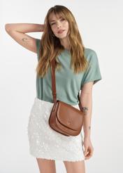 Brown leather messenger bag TORES-1100-89(W25)