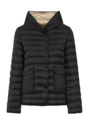 Black women's quilted jacket with natural down KURDT-0574-99(W25)-01