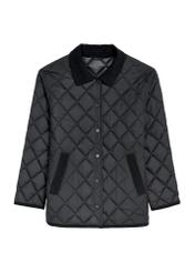 Quilted black women's jacket with collar KURDT-0596-99(Z25)