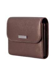 Small women's leather wallet in light brown color PORES-1029-1G(Z26), diagonal product view on white background.