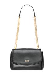 Black messenger bag on a chain TOREC-1152-99(W26) - front view of the product, on a white background.