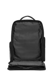 Black large men's backpack PLCMS-0026-99(Z26), product view from the back with an open pocket on a white background.