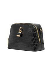 Black small croco bag TOREC-1331-9G(Z26) - diagonal product view, on a white background.
