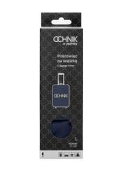 Navy blue cover for a large suitcase AW-013-0002-7D-L(W26), front view of the product in the packaging.