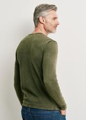 Green cotton men's sweater SWEMT-0100-55(W24)-03