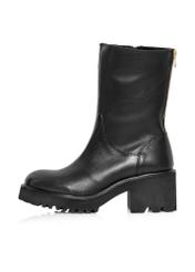 Black insulated leather women's ankle boots BUTYD-1133-99(Z24)-04