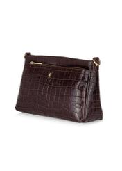 Leather brown women's messenger bag TORES-0940E-89(Z25), diagonal product view on white background.