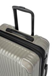 Small suitcase on wheels WALAB-0073-2X-19(W26), view of the product handle on a white background.