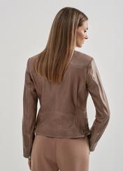 Cocoa leather jacket for women KURDS-0478-1346(W24)-02