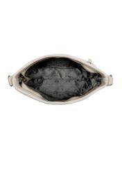 Cream leather women's shoulder bag TORES-0896C-12(W25) - top view of the bag on a white background.