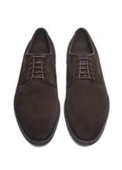 Men's dark brown suede shoes BUTYM-0585-1I(Z26), front product view on white background.