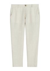 Beige linen men's trousers SPOMT-0119-1B(W26)