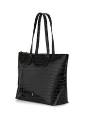 Czarna torebka shopper skórzana TORES-0939-99(Z23)-02