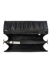 Black croco leather handbag TORES-1176-99(Z25), product view from the inside on a white background.