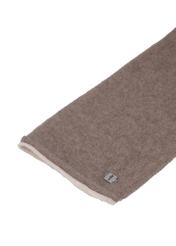 Beige women's cashmere scarf SZADT-0093-1B(Z26), close-up of the product detail on a white background.