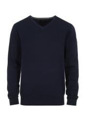 Men's navy blue v-neck sweater SWEMT-0136-69(Z23)-04