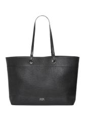 Black pebbled shopper bag TOREC-1252-9I(Z26), front product view on white background.