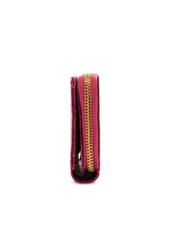 Pink croco women's wallet PORES-0888B-31(Z25), product view from the side on a white background.