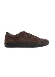 Men's dark brown leather sneakers BUTYM-0544-1I(Z26), side view of the product on a white background.