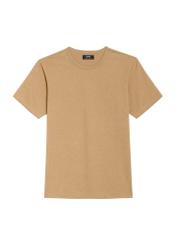 Men's camel T-shirt TSHMT-0130-24(Z25), front product view on white background.