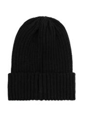 Men's winter hat in black CZADT-0088-99(Z 25), product view from the back on a white background.
