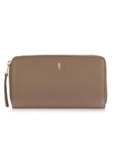 Large beige leather wallet for women PORES-0808-82(W24)-01