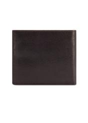 Chocolate-colored men's leather wallet PORMS-0674-90(Z25), product view from the back on a white background.
