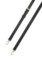 Women's leather handbag in black color TORES-1220-9I(W26) - view of the straps, on a white background.