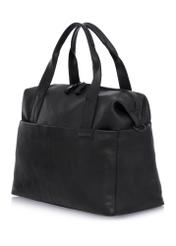 Black leather men's travel bag TORMS-0421-99(W24)-04